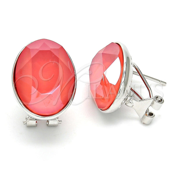 Arete Dormilona 02.239.0015.2 Rodio Laminado, con Swarovski Elements Padparadscha, Pulido, Rodinado