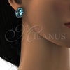 Arete Dormilona 02.239.0015.3 Rodio Laminado, con Light Turquoise Swarovski Elements, Pulido, Rodinado
