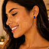 Arete Dormilona 02.239.0015.4 Oro Laminado Blanco, con Swarovski Elements Bermuda Blue, Pulido, Rodinado