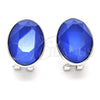 Arete Dormilona 02.239.0015.4 Oro Laminado Blanco, con Swarovski Elements Bermuda Blue, Pulido, Rodinado