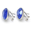 Arete Dormilona 02.239.0015.4 Oro Laminado Blanco, con Swarovski Elements Bermuda Blue, Pulido, Rodinado