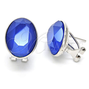 Arete Dormilona 02.239.0015.4 Rodio Laminado, con Swarovski Elements Bermuda Blue, Pulido, Rodinado