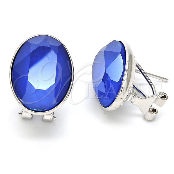 Arete Dormilona 02.239.0015.4 Rodio Laminado, con Swarovski Elements Bermuda Blue, Pulido, Rodinado