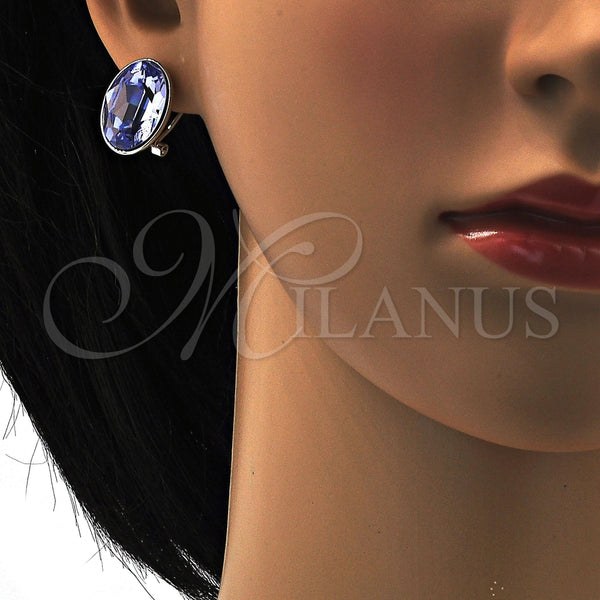 Arete Dormilona 02.239.0015.5 Rodio Laminado, con Swarovski Elements Provence Lavander, Pulido, Rodinado