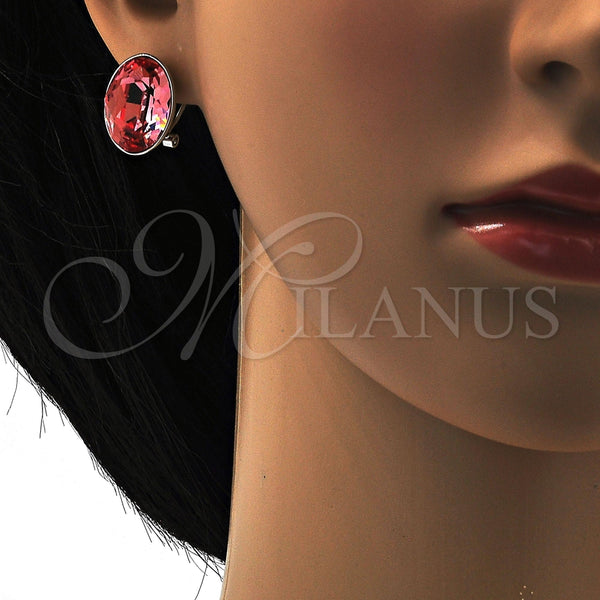 Arete Dormilona 02.239.0015.6 Rodio Laminado, con Swarovski Elements Rose Peach, Pulido, Rodinado