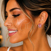 Arete Dormilona 02.239.0015.6 Oro Laminado Blanco, con Swarovski Elements Rose Peach, Pulido, Rodinado