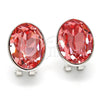 Arete Dormilona 02.239.0015.6 Oro Laminado Blanco, con Swarovski Elements Rose Peach, Pulido, Rodinado