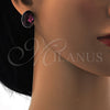 Arete Dormilona 02.239.0015.7 Rodio Laminado, con Amethyst Swarovski Elements, Pulido, Rodinado
