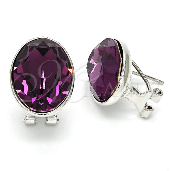 Arete Dormilona 02.239.0015.7 Rodio Laminado, con Swarovski Elements Amethyst, Pulido, Rodinado