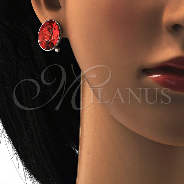 Arete Dormilona 02.239.0015.8 Rodio Laminado, con Swarovski Elements Light Siam, Pulido, Rodinado