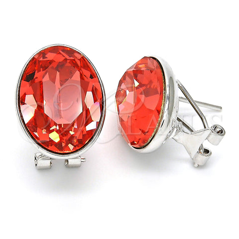 Arete Dormilona 02.239.0015.8 Rodio Laminado, con Light Siam Swarovski Elements, Pulido, Rodinado