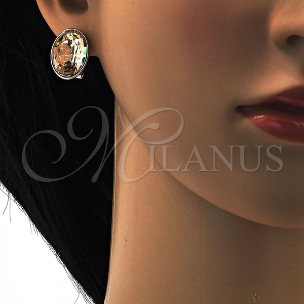 Arete Dormilona 02.239.0015.9 Rodio Laminado, con Swarovski Elements Light Silk, Pulido, Rodinado