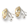 Arete Dormilona 02.239.0015.9 Oro Laminado Blanco, con Swarovski Elements Light Silk, Pulido, Rodinado