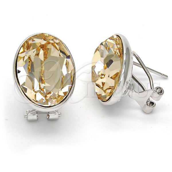 Arete Dormilona 02.239.0015.9 Rodio Laminado, con Swarovski Elements Light Silk, Pulido, Rodinado