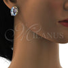Arete Dormilona 02.239.0015.11 Rodio Laminado, con Swarovski Elements White Platina, Pulido, Rodinado