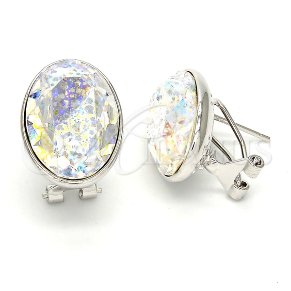 Arete Dormilona 02.239.0015.11 Rodio Laminado, con Swarovski Elements White Platina, Pulido, Rodinado