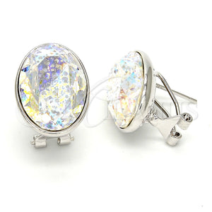 Arete Dormilona 02.239.0015.11 Rodio Laminado, con Swarovski Elements White Platina, Pulido, Rodinado