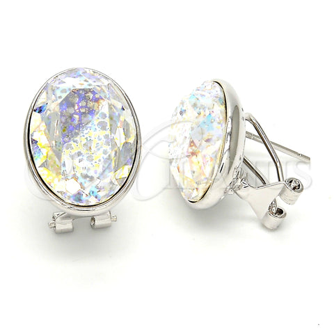 Arete Dormilona 02.239.0015.11 Rodio Laminado, con White Platina Swarovski Elements, Pulido, Rodinado