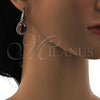 Arete Colgante 02.239.0016.2 Rodio Laminado, Diseño de Gota, con Swarovski Elements Light Peach, Pulido, Rodinado