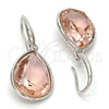 Arete Colgante 02.239.0016.2 Rodio Laminado, Diseño de Gota, con Swarovski Elements Light Peach, Pulido, Rodinado