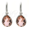 Arete Colgante 02.239.0016.2 Rodio Laminado, Diseño de Gota, con Swarovski Elements Light Peach, Pulido, Rodinado