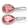 Arete Colgante 02.239.0016.4 Rodio Laminado, Diseño de Gota, con Swarovski Elements Rose Peach, Pulido, Rodinado