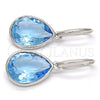 Arete Colgante 02.239.0016.6 Rodio Laminado, Diseño de Gota, con Swarovski Elements Aquamarine, Pulido, Rodinado