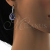 Arete Colgante 02.239.0016.7 Rodio Laminado, Diseño de Gota, con Swarovski Elements Provence Lavander, Pulido, Rodinado