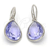 Arete Colgante 02.239.0016.7 Rodio Laminado, Diseño de Gota, con Swarovski Elements Provence Lavander, Pulido, Rodinado