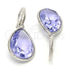 Arete Colgante 02.239.0016.7 Rodio Laminado, Diseño de Gota, con Swarovski Elements Provence Lavander, Pulido, Rodinado