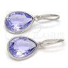 Arete Colgante 02.239.0016.7 Rodio Laminado, Diseño de Gota, con Swarovski Elements Provence Lavander, Pulido, Rodinado