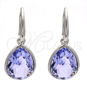 Arete Colgante 02.239.0016.7 Rodio Laminado, Diseño de Gota, con Swarovski Elements Provence Lavander, Pulido, Rodinado
