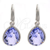 Arete Colgante 02.239.0016.7 Rodio Laminado, Diseño de Gota, con Swarovski Elements Provence Lavander, Pulido, Rodinado