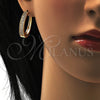 Argolla Huggie 02.217.0045.20 Oro Laminado, con Blanca Micro Pave, Pulido, Tono Dorado