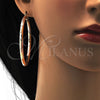 Argolla Grande 02.170.0109.1.60 Oro Laminado, Diseño de Hueco, Diamantado, Tres Tonos