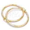 Argolla Grande 02.170.0109.1.60 Oro Laminado, Diseño de Hueco, Diamantado, Tres Tonos