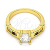Anillo Multi Piedra 01.99.0048.08 Oro Laminado, con Blanca and Blanca Zirconia Cubica, Pulido, Tono Dorado (Size 8)
