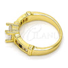 Anillo Multi Piedra 01.99.0048.09 Oro Laminado, con Blanca and Negro Zirconia Cubica, Pulido, Tono Dorado (Size 9)