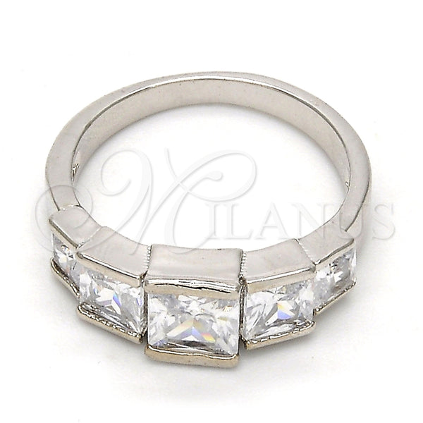 Anillo Multi Piedra 5.164.021.1.07.GT Tono Dorado, con Blanca Zirconia Cubica, Pulido, Rodinado (Size 7)