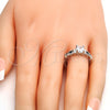 Anillo Multi Piedra 01.99.0048.1.09 Rodio Laminado, con Zirconia Cubica Blanca y Negro, Pulido, Rodinado (Tamaño 9)