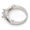 Anillo Multi Piedra 01.99.0048.1.09 Rodio Laminado, con Zirconia Cubica Blanca y Negro, Pulido, Rodinado (Tamaño 9)