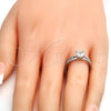 Anillo Multi Piedra 01.99.0049.1.09 Rodio Laminado, con Zirconia Cubica Blanca, Pulido, Rodinado (Tamaño 9)
