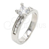Anillo Multi Piedra 01.99.0049.1.09 Rodio Laminado, con Zirconia Cubica Blanca, Pulido, Rodinado (Tamaño 9)