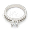 Anillo Multi Piedra 01.99.0049.1.09 Rodio Laminado, con Zirconia Cubica Blanca, Pulido, Rodinado (Tamaño 9)