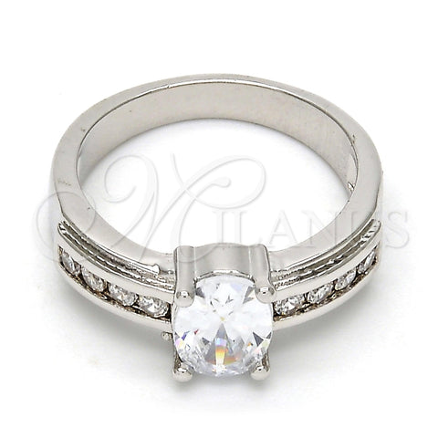 Anillo Multi Piedra 5.164.016.1.09.GT Tono Dorado, con Blanca Zirconia Cubica, Pulido, Rodinado (Size 9)
