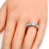 Anillo Multi Piedra 01.99.0052.1.07 Rodio Laminado, Diseño de Baguette, con Zirconia Cubica Blanca, Pulido, Rodinado (Tamaño 7)