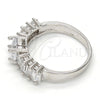 Anillo Multi Piedra 01.99.0052.1.09 Rodio Laminado, con Zirconia Cubica Blanca, Pulido, Rodinado (Tamaño 9)