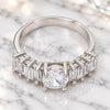 Anillo Multi Piedra 01.99.0052.1.09 Oro Laminado Blanco, con Zirconia Cubica Blanca, Pulido, Rodinado (Tamaño 9)