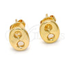Arete Dormilona 02.63.2558 Oro Laminado, Diseño de Puff Mariner, Pulido, Tono Dorado