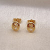 Arete Dormilona 02.63.2558 Oro Laminado, Diseño de Puff Mariner, Pulido, Tono Dorado
